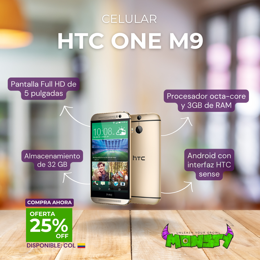 Celular HTC ONE M9 32Gb smartphone dorado