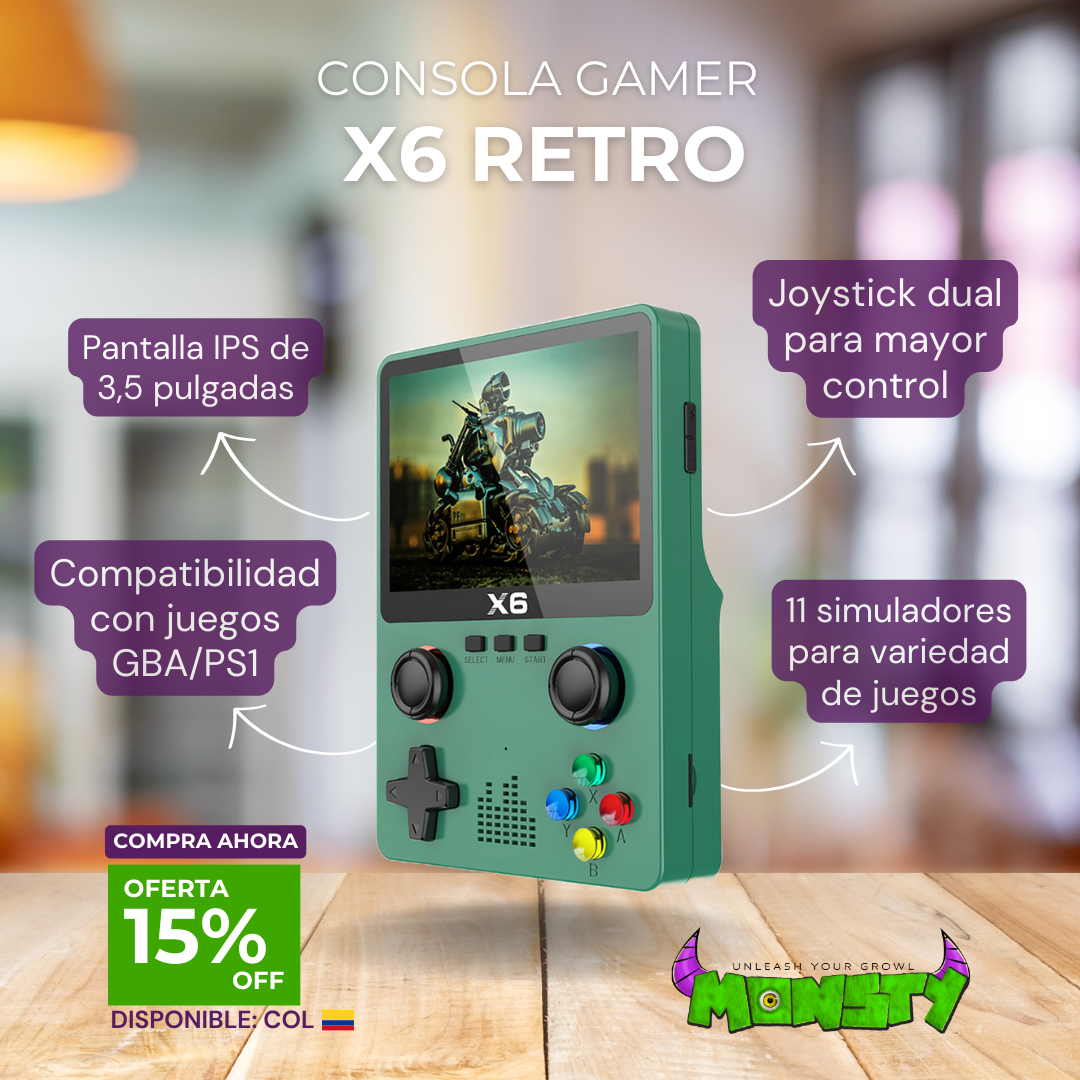 Consola de videojuegos X6 retro