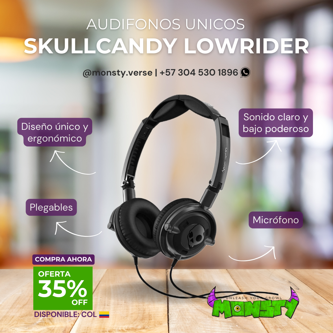 Audifonos SKULLCANDY Lowrider negro / naranja