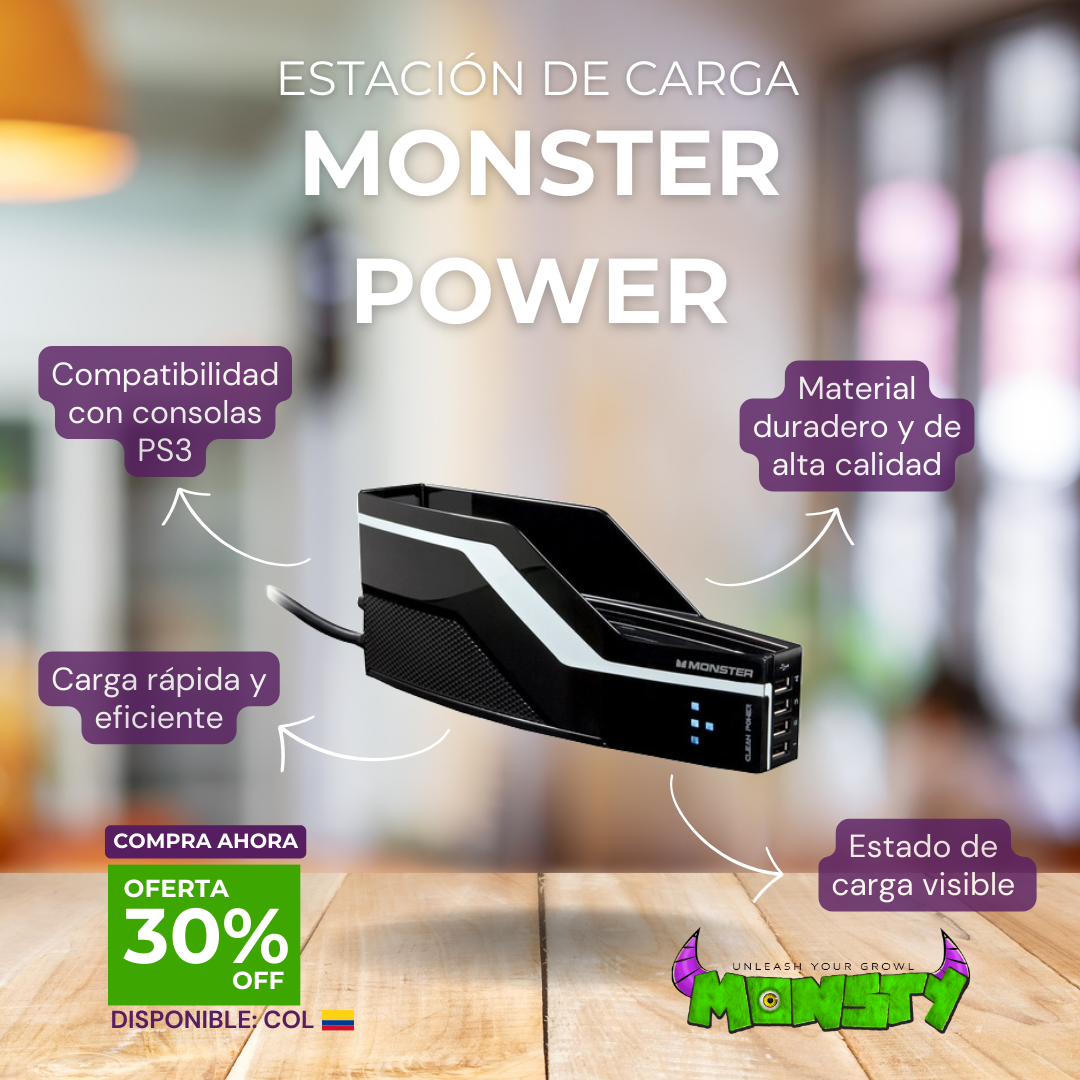 Estacion de carga MONSTER para ps3 consolas dock station