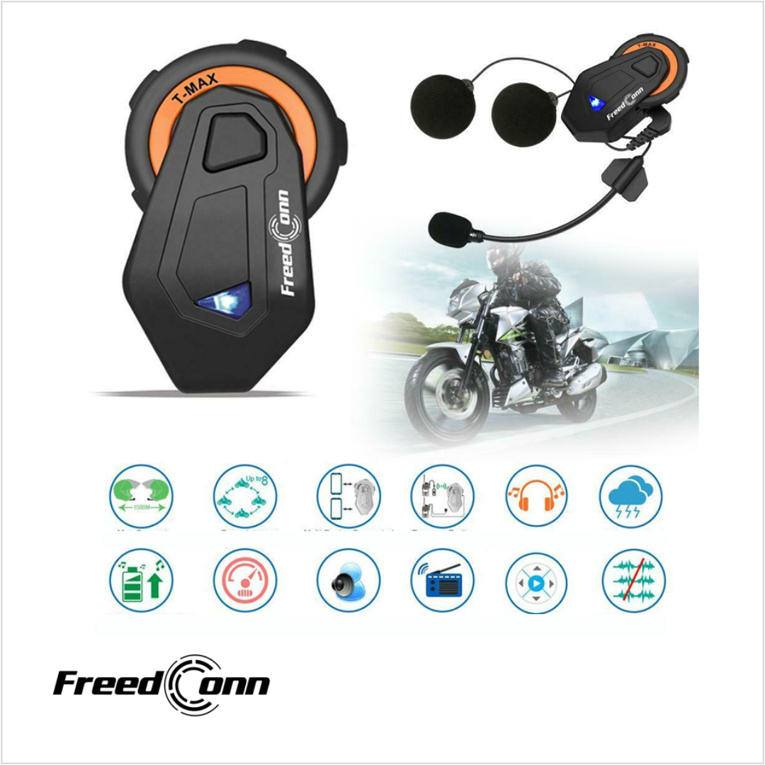 Intercomunicador bluetooth FREEDCONN T-MAX casco moto impermeables