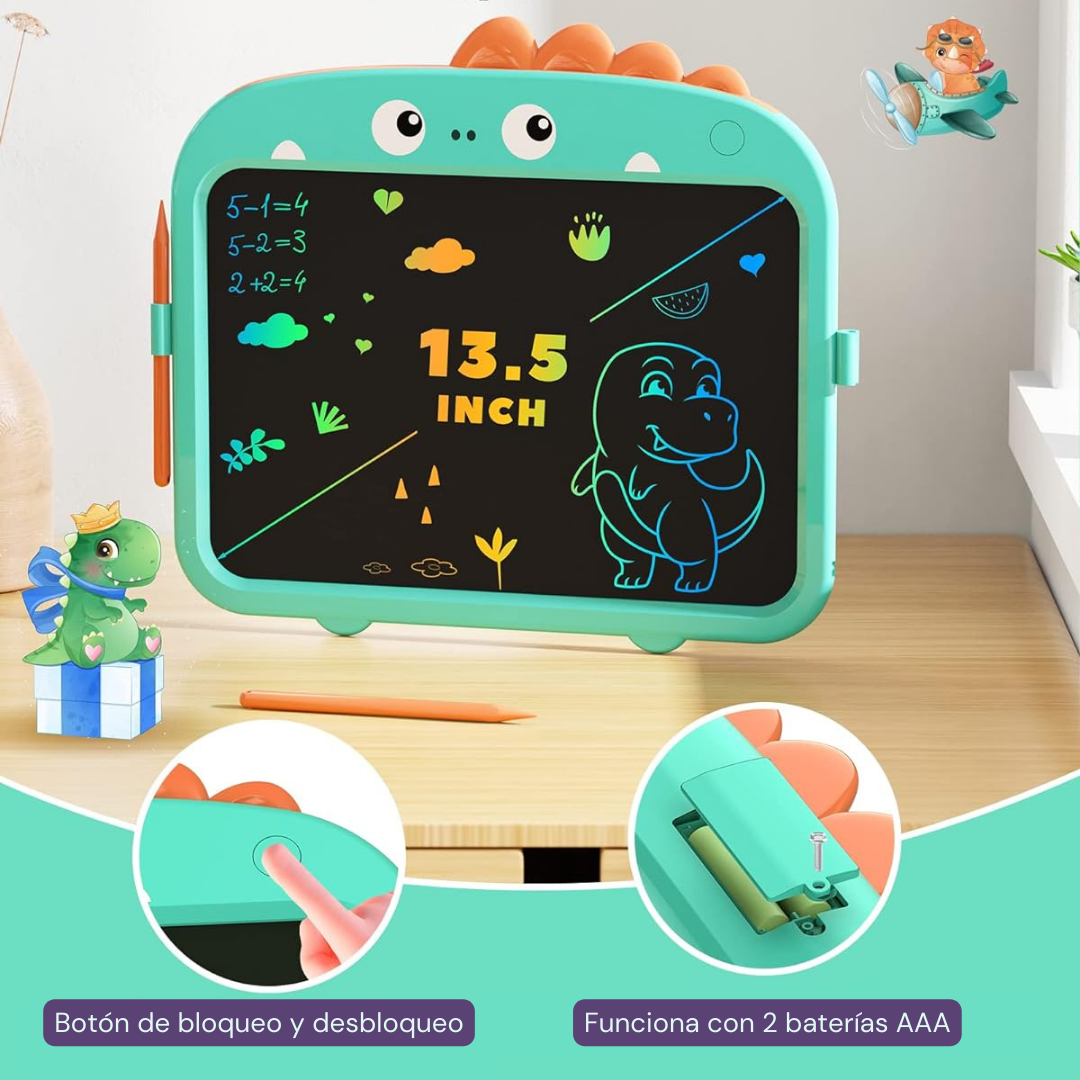 Tableta 13.5 pulgadas LCD DERABIKA escritura y dibujo niños adultos Dinosaurio