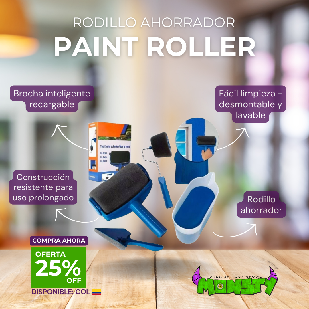 Rodillo ahorrador PAINT ROLLER brocha inteligente recargable