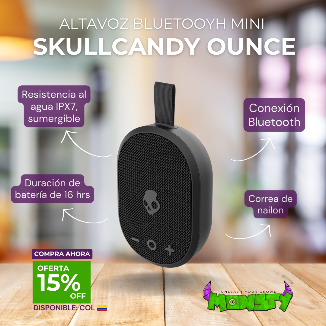 Altavoz Skullcandy Ounce Bluetooth inalámbrico IPX7 Mini impermeable