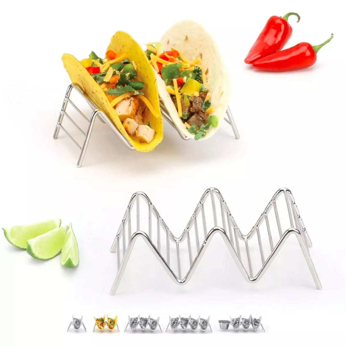 Soporte para tacos ARTHOME forma de W x4 tacos hogar cocina mexicana estilo